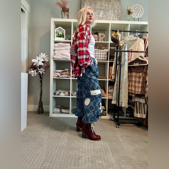 Women’s POL Patchwork denim joggers - Picture 3 of 6